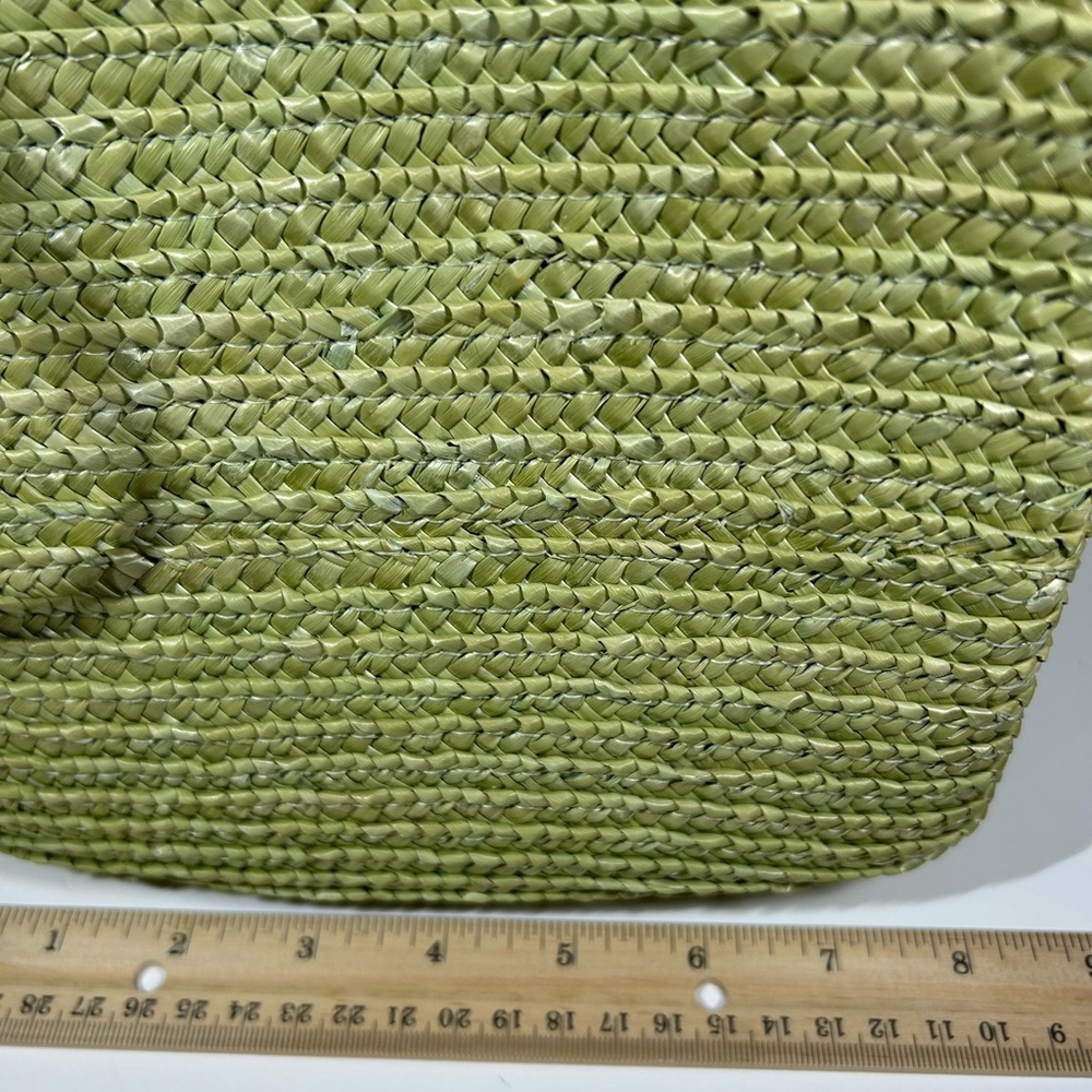 Authentic StJohnsBay Straw lime color purse - Picture 6 of 12